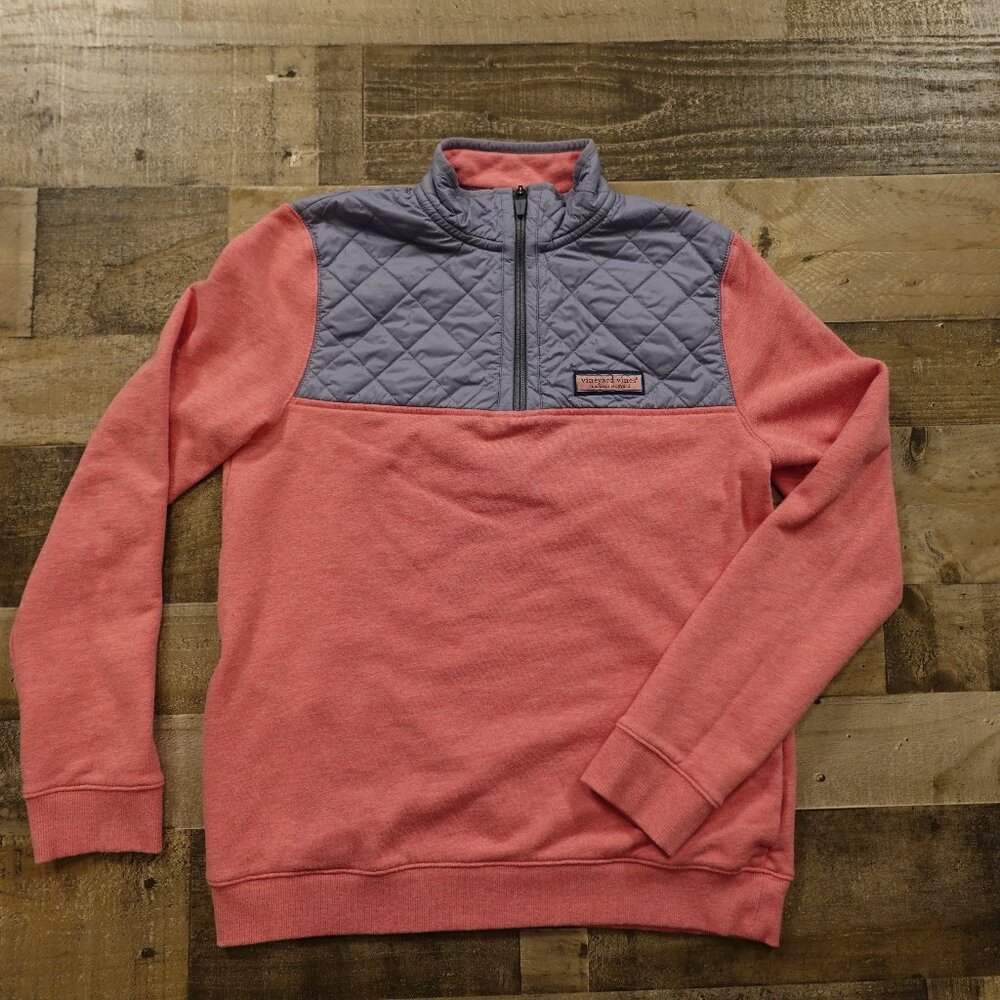 Vineyard Vines Performance Quilted Shep Shirt girl's extra large pink